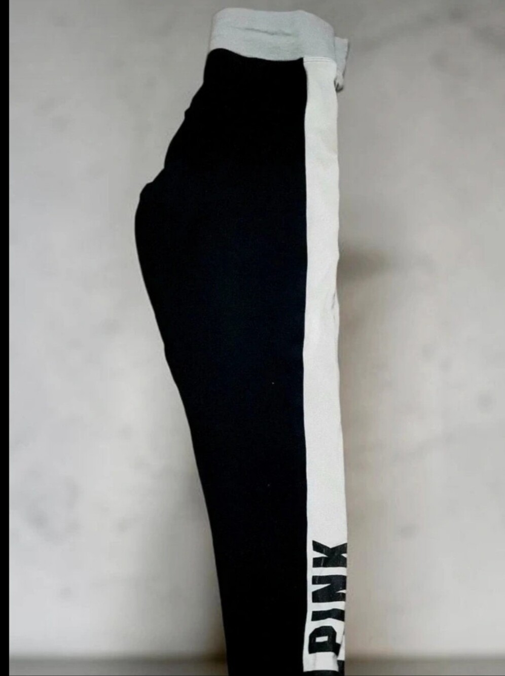 PINK Victoria's Secret Black Yoga Pants with White Side Stripe. XS
